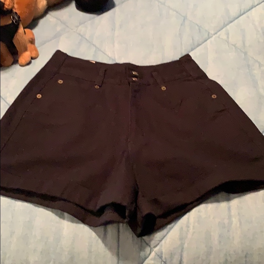 Moda International cuffed black shorts